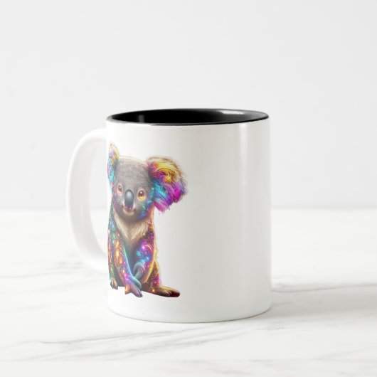 "Glühender Koala - Kunst der Wildnis Zweifarbige Tasse (Vorderseite Links)