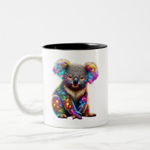 "Glühender Koala - Kunst der Wildnis Zweifarbige Tasse