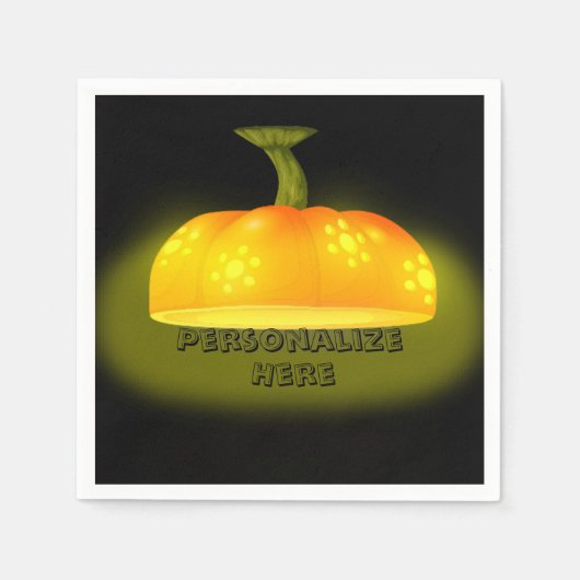 Glühender Kürbisfall niedlich-Orangenschwarz Serviette (Vorderseite)