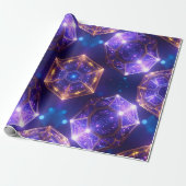 Glühender Lila Goldkristall Geschenkpapier (Ungerollt)
