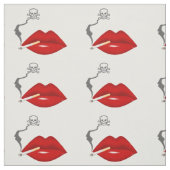 Glühender Lippenzigaretten-Schädel-Rauch Stoff (Muster)