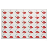 Glühender Lippenzigaretten-Schädel-Rauch Stoff (Fat Quarter (45,7 x 55,9 cm))