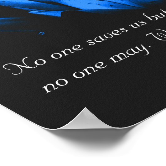 Glühender Lotus Blume Buddha Inspiration Zitat Poster (Ecke)