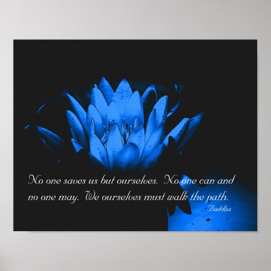 Glühender Lotus Blume Buddha Inspiration Zitat Poster (Vorne)