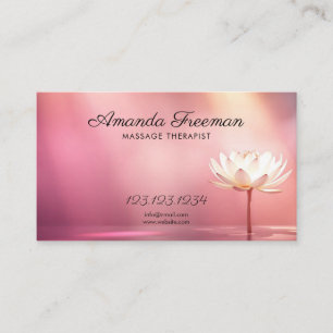 Glühender Lotus mit sanft rosa Lichtmassage Therap Visitenkarte