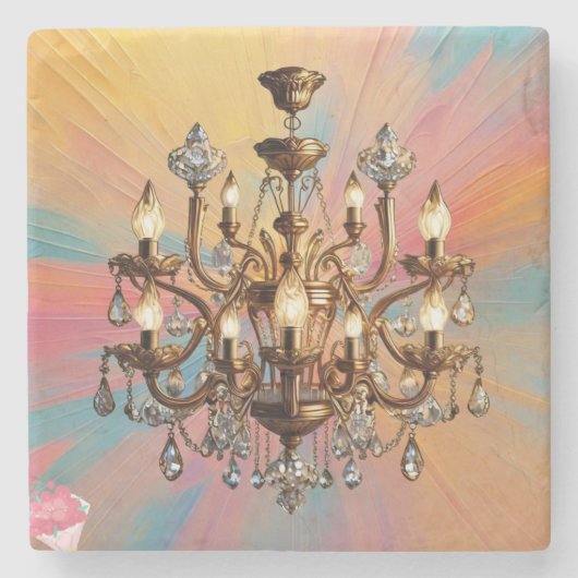 "Glühender Luxus" Steinuntersetzer (Vorderseite)