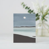 Glühender Mond über dem Ozean Postkarte (Stehend Vorderseite)