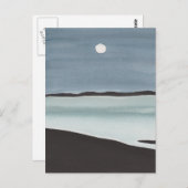 Glühender Mond über dem Ozean Postkarte (Vorne/Hinten)