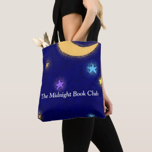Glühender Mond und Sterne Vintage-Radierung Custom Tasche