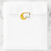 Glühender MoonShine mit Star Runder Aufkleber (Tasche)