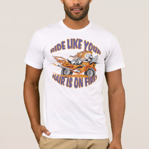 Glühender Motorrad-Schädel T-Shirt