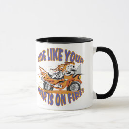 Glühender Motorrad-Schädel Tasse