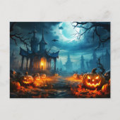 Glühender Nefarious Halloween Pumpkin Postkarte (Vorderseite)