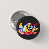Glühender Oktopus Sommer Button (Vorne & Hinten)