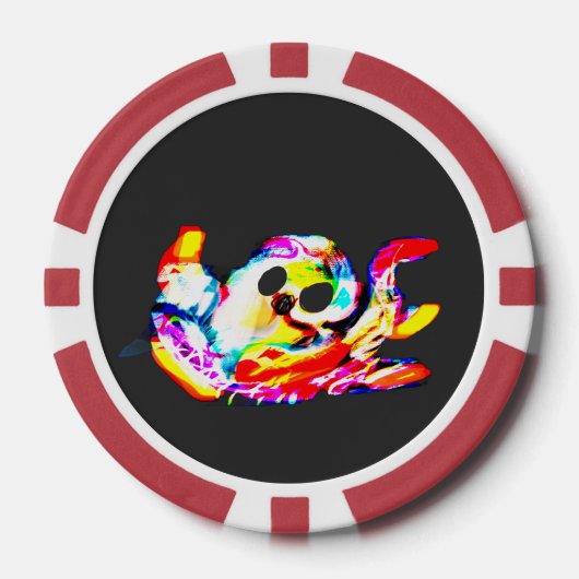 Glühender Oktopus Sommer Pokerchips (Vorderseite)