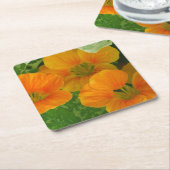 Glühender Orange Nasturtium Party Untersetzer (angewinkelt)