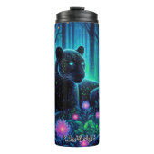 Glühender Panther im Biolumineszenz-Wald Thermosbecher (Vorderseite)