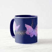 Glühender Pattern Butterfly Personalisiert Tasse (Vorderseite Links)