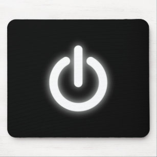 Glühender Power auf dem Symbol lustig Mousepad