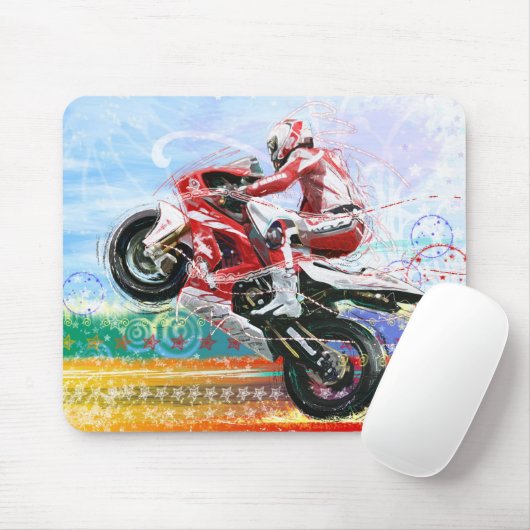 GLÜHENDER RADFAHRER MOUSEPAD (Mit Mouse)