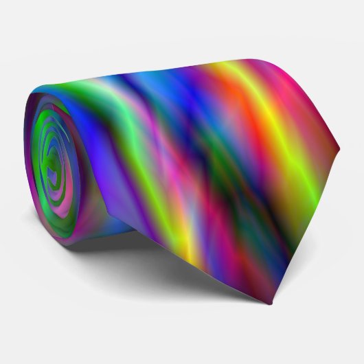 Glühender Regenbogen abstrakt Krawatte (Gerollt)
