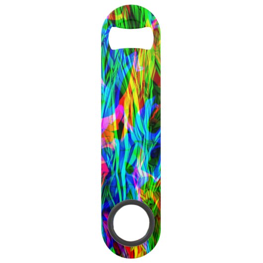 Glühender Regenbogen abstrakt Speedflaschenöffner (Rückseite)