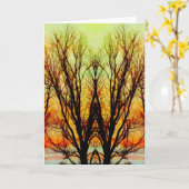 Glühender Regenbogen-Baum-abstrakter Karte (Gelbe Blume)