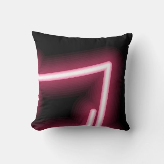 Glühender rosa Effekt auf schwarz Kissen (Vorderseite)