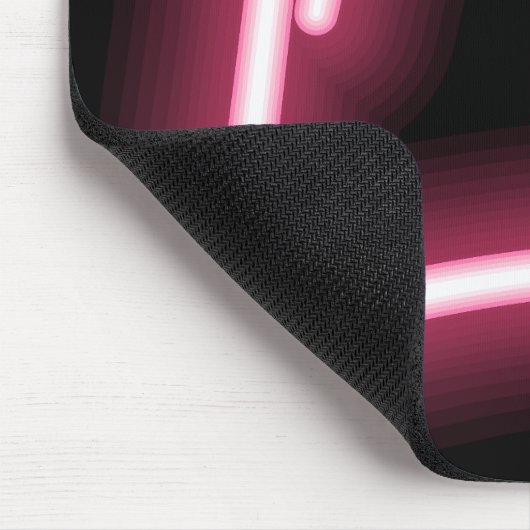 Glühender rosa Effekt auf schwarz Mousepad (Ecke)