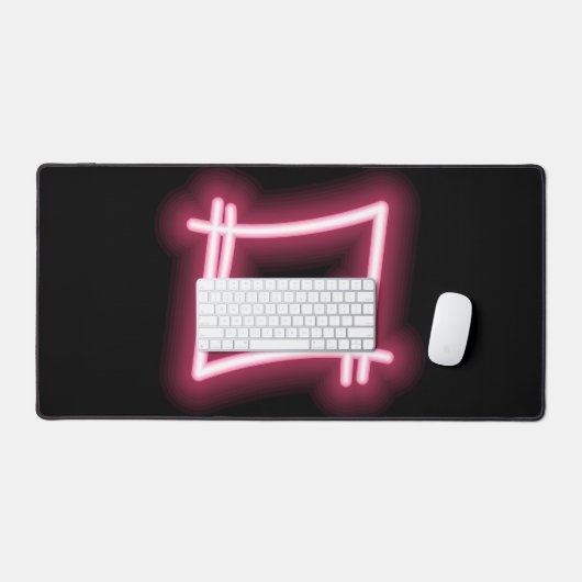 Glühender rosa Effekt auf schwarz Schreibtischunterlage (Tastatur & Maus)