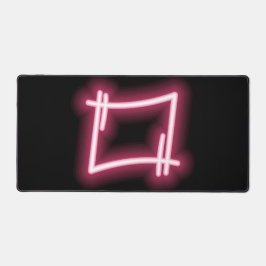 Glühender rosa Effekt auf schwarz Schreibtischunterlage