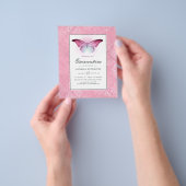 Glühender rosa Schmetterling Quinceañera Flyer (Gruppe)