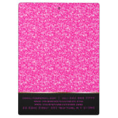 glühender, rosa und weißer Glitzer Klemmbrett (Rückseite)