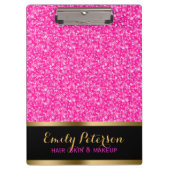 glühender, rosa und weißer Glitzer Klemmbrett (Vorderseite)