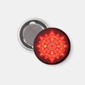 Glühender roter Zauberkreis mit mystischen Symbole Magnet (Vorderseite/Rückseite)