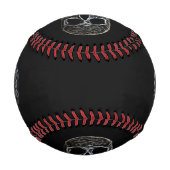 Glühender Schädelkopf Gothic Schwarz-Weiß Cool Baseball (Rückseite)
