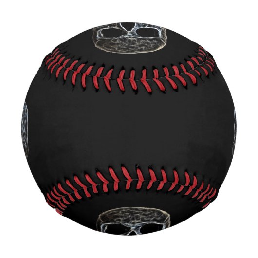 Glühender Schädelkopf Gothic Schwarz-Weiß Cool Baseball (Rückseite)
