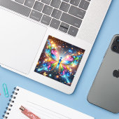 Glühender Schmetterling Aufkleber (Laptop mit iPhone)