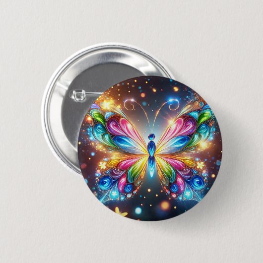 Glühender Schmetterling Button (Vorne & Hinten)