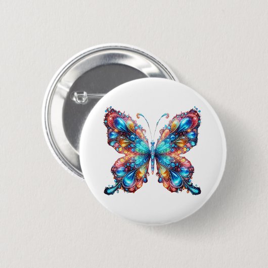 Glühender Schmetterling Button (Vorne & Hinten)
