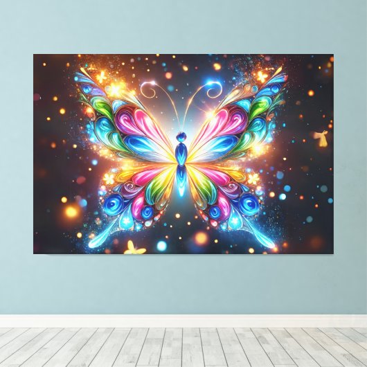 Glühender Schmetterling Leinwanddruck (Insitu (Holzboden))
