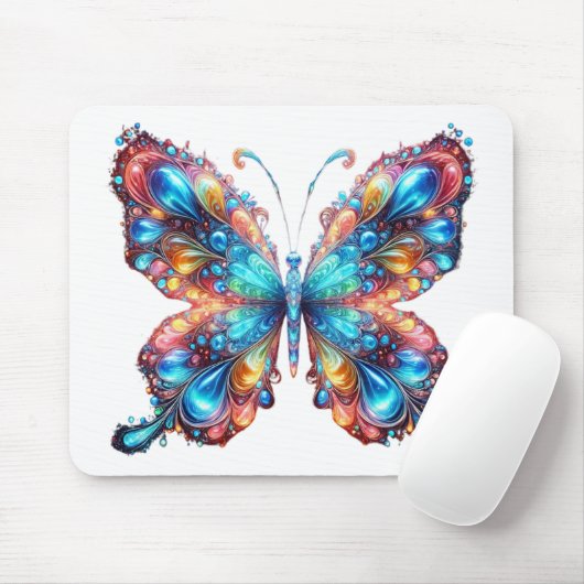 Glühender Schmetterling Mousepad (Mit Mouse)