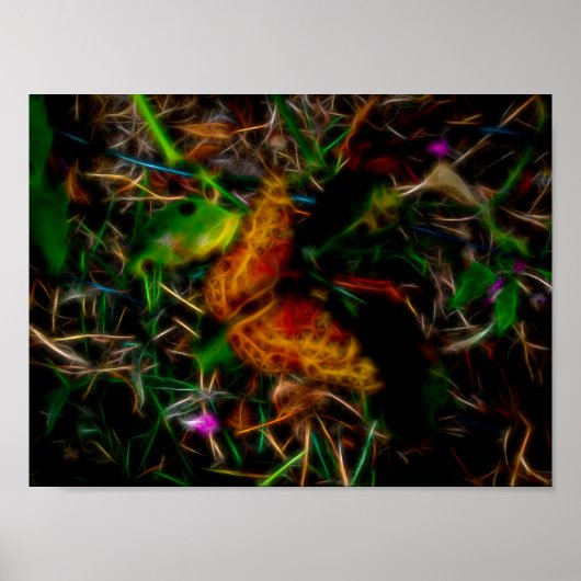 Glühender Schmetterling Poster (Vorne)