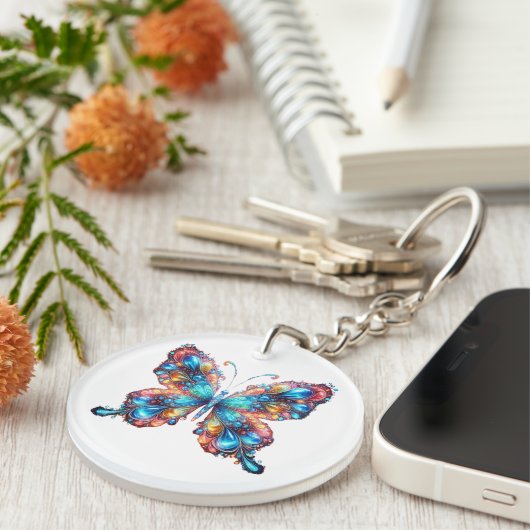 Glühender Schmetterling Schlüsselanhänger (Vorderseite rechts)