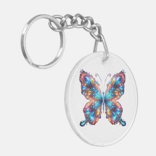 Glühender Schmetterling Schlüsselanhänger (Vorderseite links)