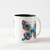 Glühender Schmetterling Zweifarbige Tasse (VorderseiteRechts)