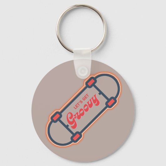 Glühender Skateboarder ...lass wird grooviert Schlüsselanhänger (Vorderseite)