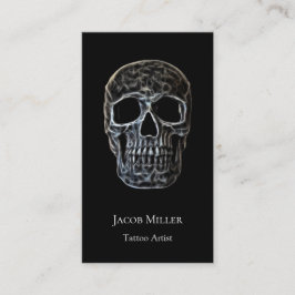 Glühender Skulpturengotik Schwarz-Weiß-Tattoo-Shop Visitenkarte