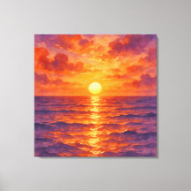 Glühender Sonnenuntergang - Lebendiger Aquarell-Ma