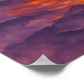 Glühender Sonnenuntergang - Lebendiger Aquarellmal Poster (Ecke)